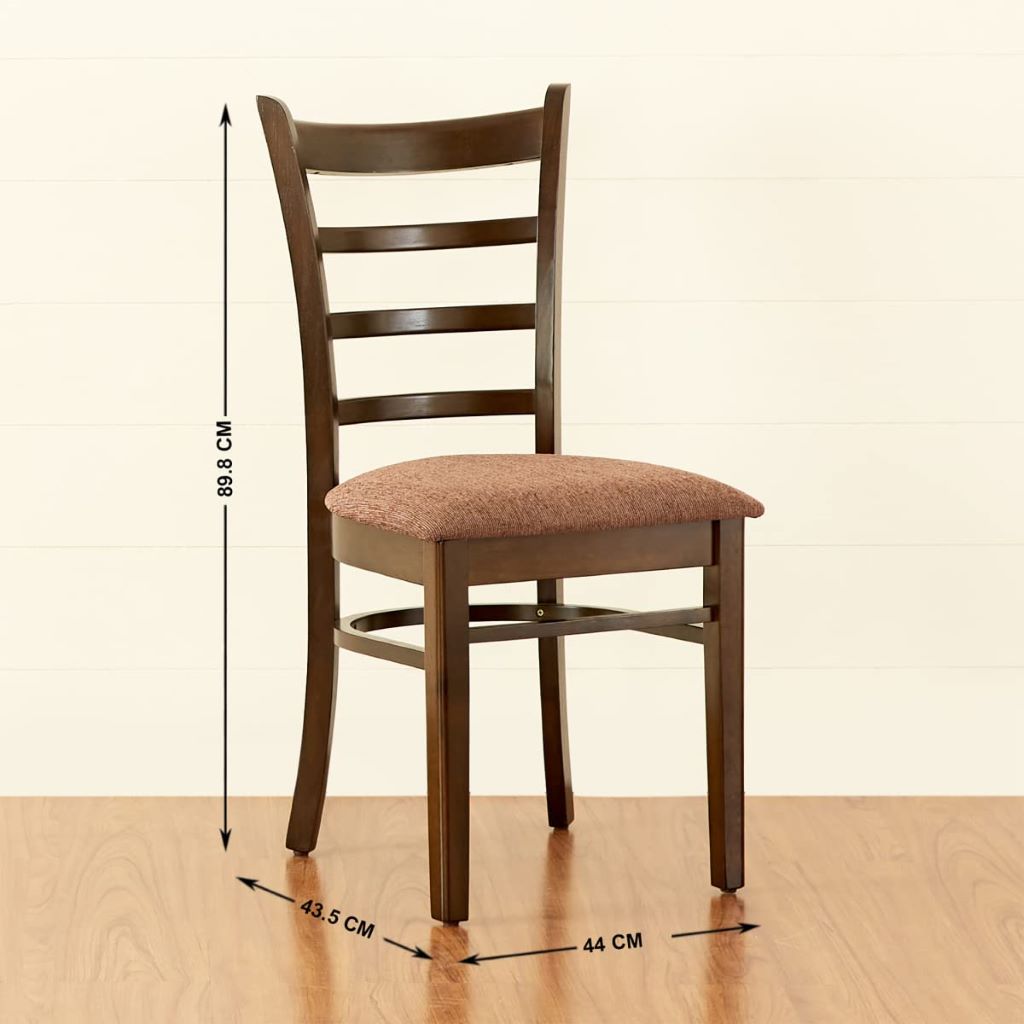 Wood 4-Seater Dining Set with Chairs - Brown