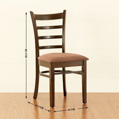 Wood 4-Seater Dining Set with Chairs - Brown