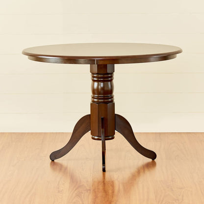 Wood 4-Seater Dining Set with Chairs - Brown