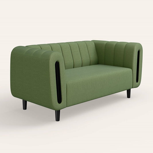 Paramount 2-Seater Fabric Sofa | Solid Wood Frame, Green