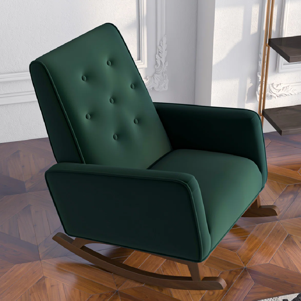 Classic Rocking Chair – Comfortable Design with Padded Seat