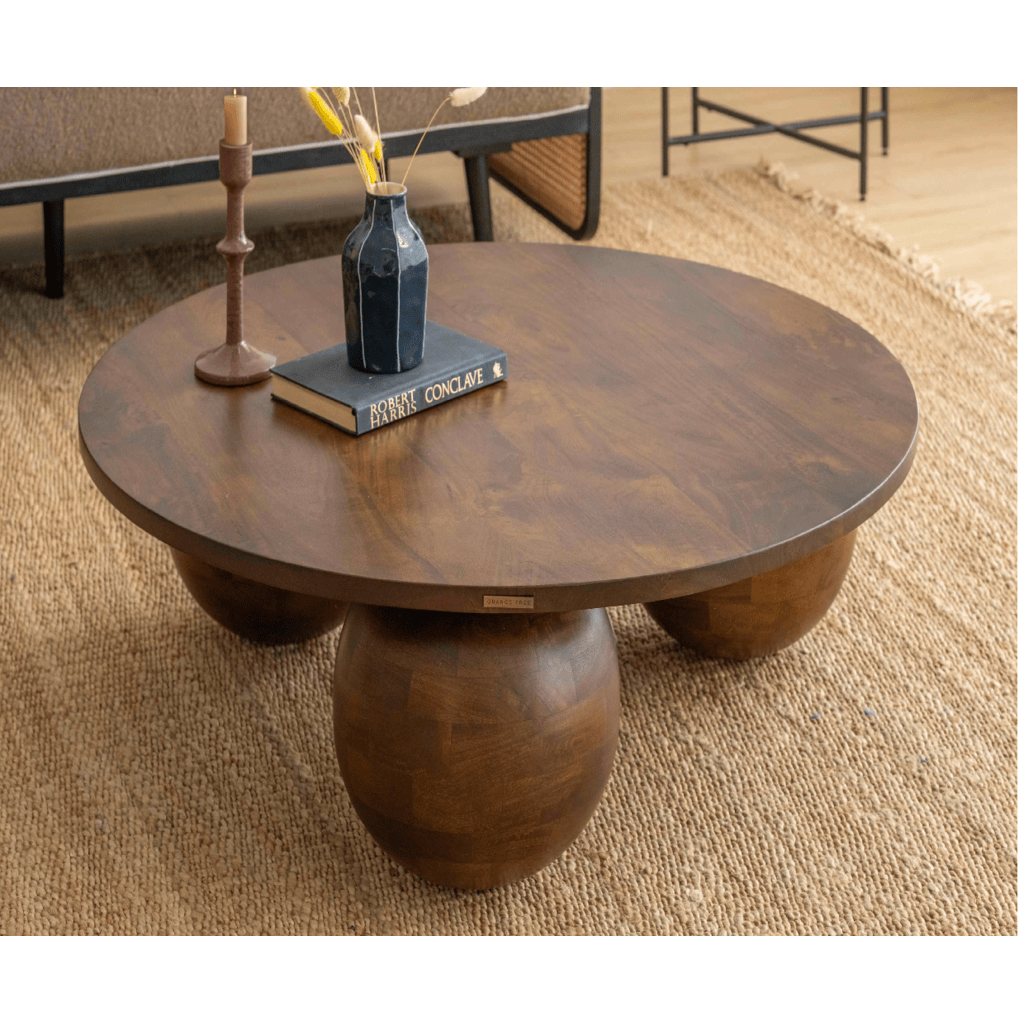 Round Accent Coffee Table Sturdy and Functional Centerpiece for the Home