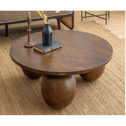 Round Accent Coffee Table Sturdy and Functional Centerpiece for the Home