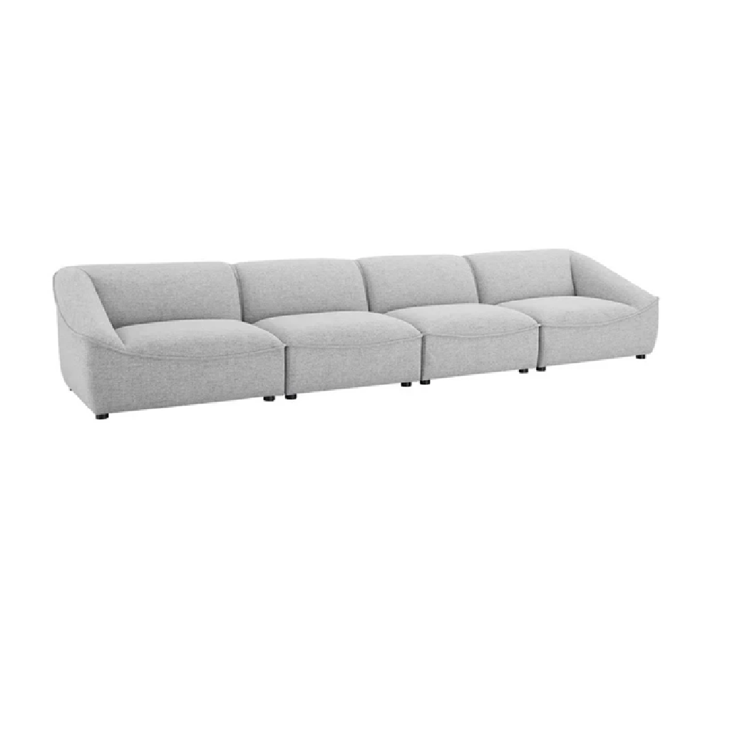 Gray sectional sofa on a white background