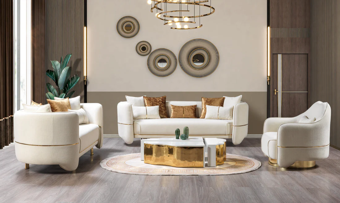 WHITE SOFA SET