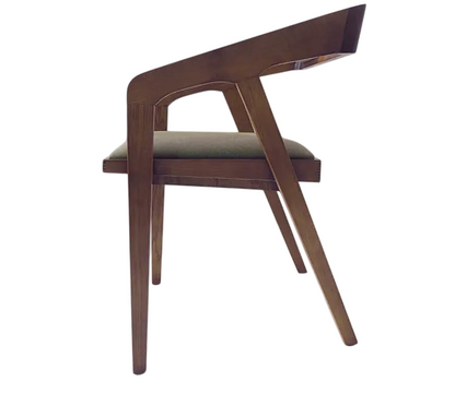 Solid Sheesham Wood Arm Chair | Modern High Back PU Leather Cushion