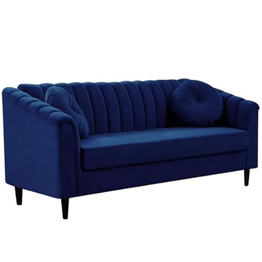 Premium 2-Seater Fabric Sofa Set for Living Room (Blue)