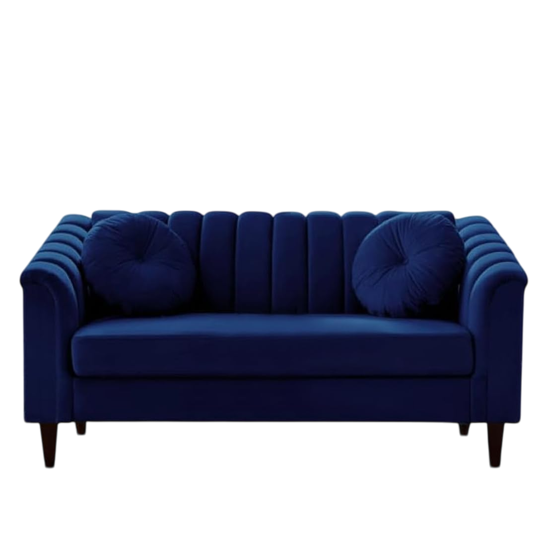 Premium 2-Seater Fabric Sofa Set for Living Room (Blue)