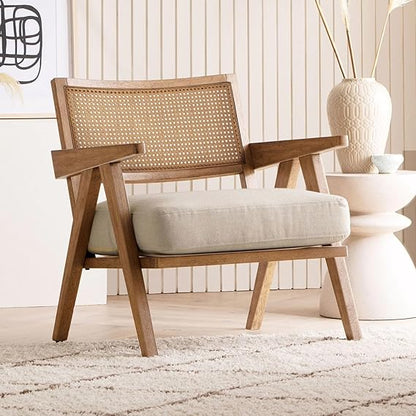 Ultra-Soft Bronx Wood-Effect Accent Arm Chair for Home