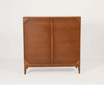Brown leather cabinet on a white background