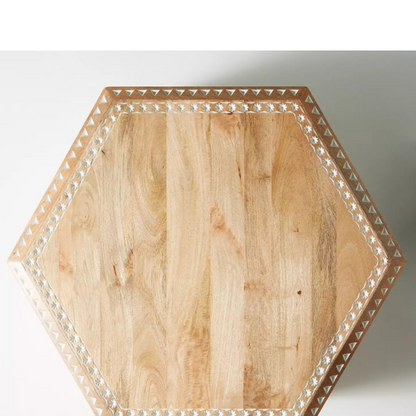 Hand Carved Hexa Coffee Table
