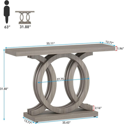 55 inches Console Table with Geometric Base