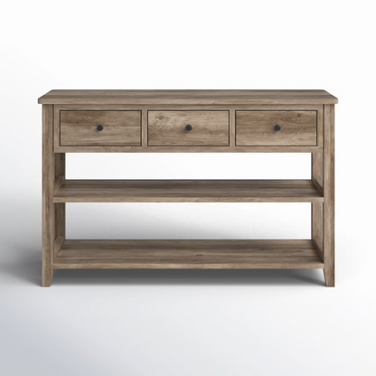 47''  Console Table with Wood Frame, 3 Drawers & 2 Open Shelves
