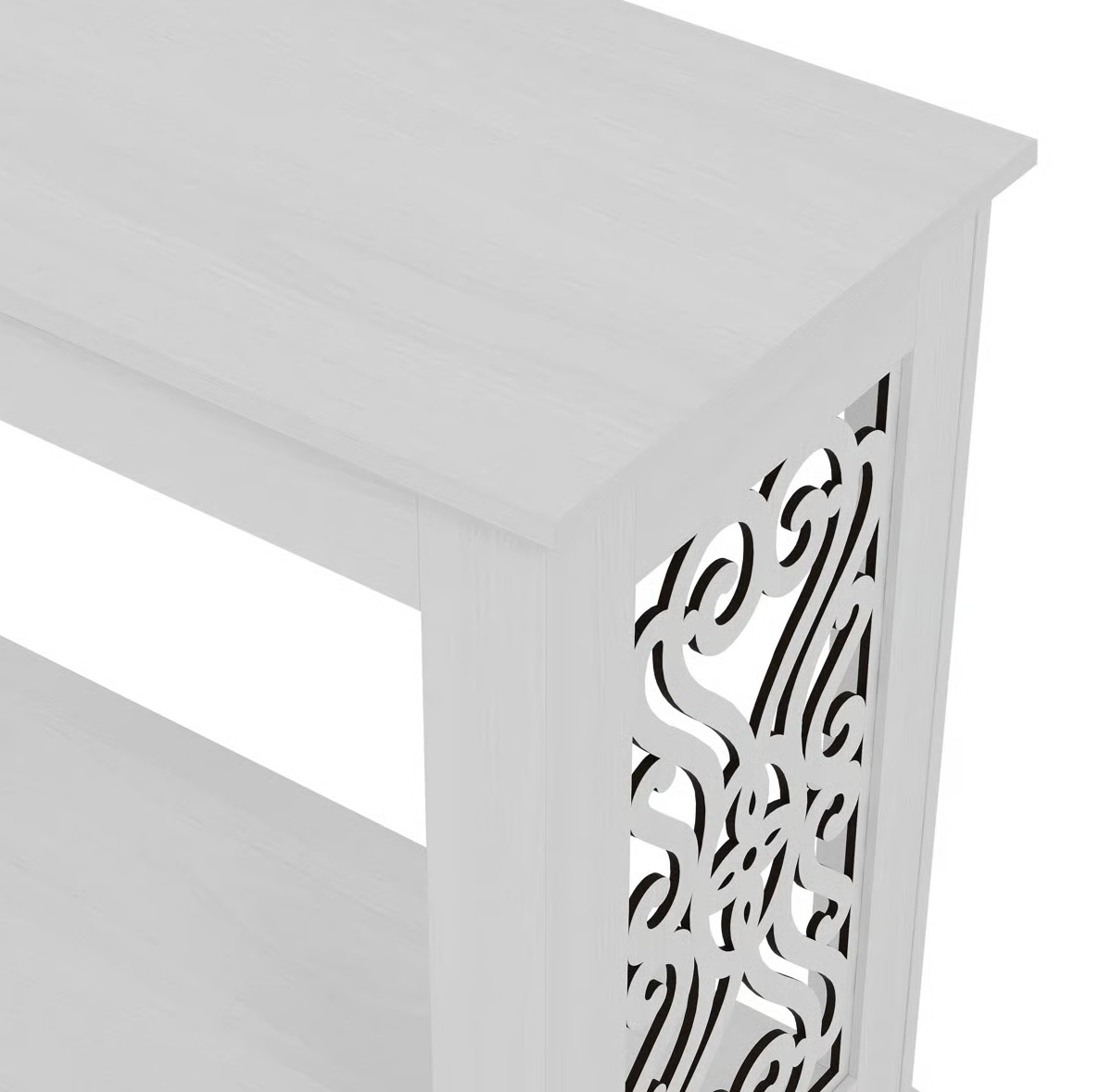 Wooden 42'' Console Table – Pearl White Oak Finish