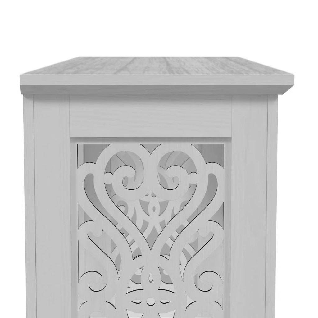 Wooden 42'' Console Table – Pearl White Oak Finish