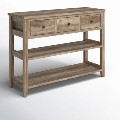 47''  Console Table with Wood Frame, 3 Drawers & 2 Open Shelves