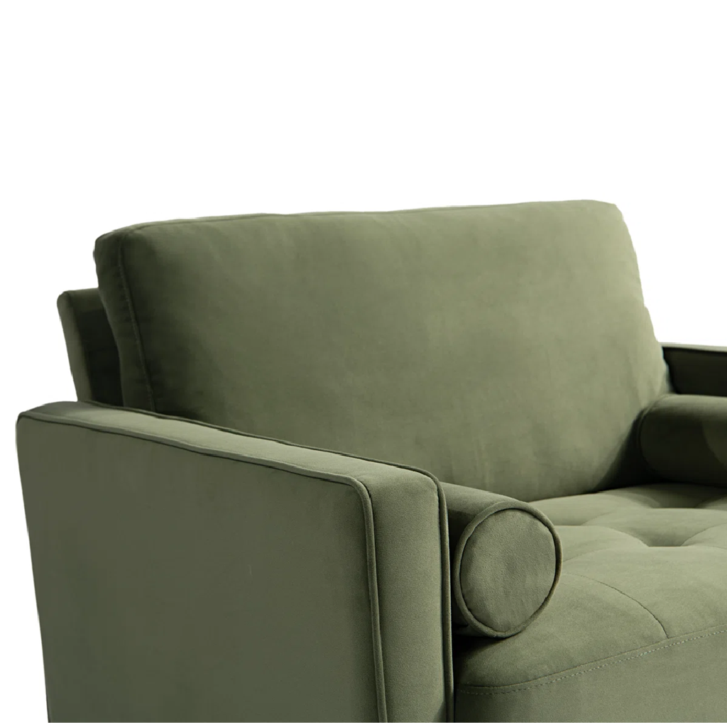 arm chair in green color with white background