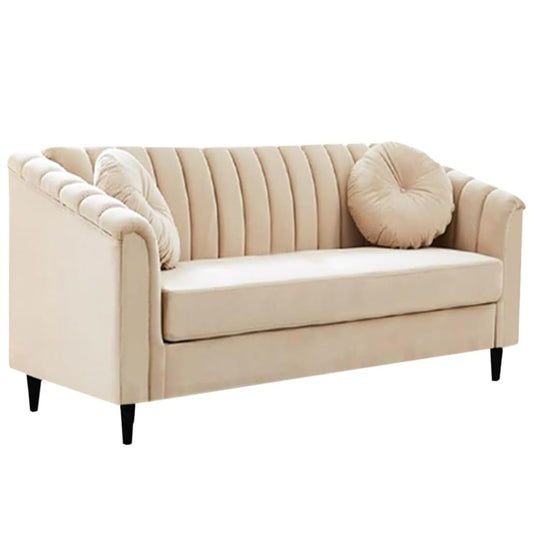2-Seater Cream Fabric Sofa  Premium Living Room Piece