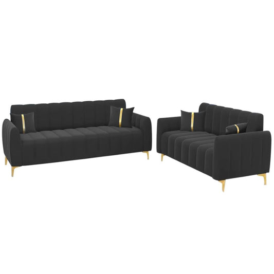 5 Seater Fabric Premium 3+2 Sofa Set for Living Room (Grey)