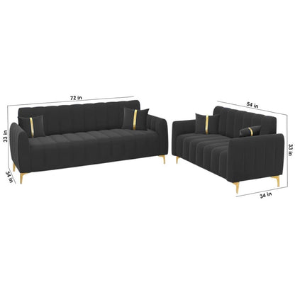 5 Seater Fabric Premium 3+2 Sofa Set for Living Room (Grey)