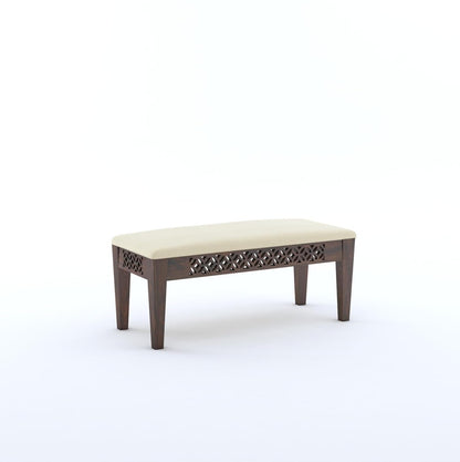 Solid Sheesham Wood 6 Seater Dining Table Set with 4 Chairs & 1 Bench – Walnut Finish