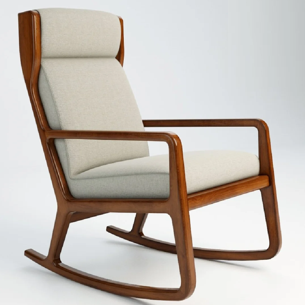 Rocking chair with white background