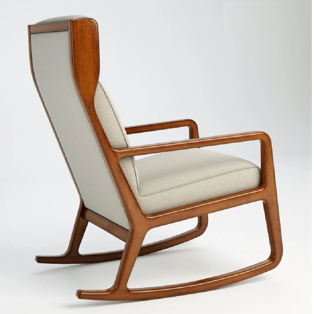 Rocking chair in beige color for comfort