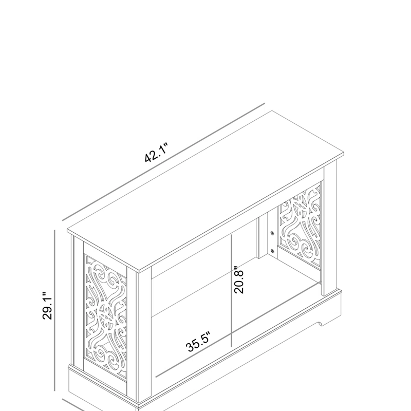 42-Inch Wooden Console Table