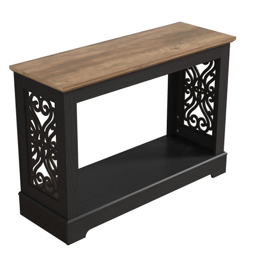 Elevate Your Space with This 42’’ Wooden Console Table ( Black & Oak)
